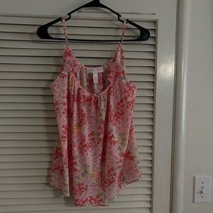 Oscar De La Renta Pink Label Pink Floral Camisole Top